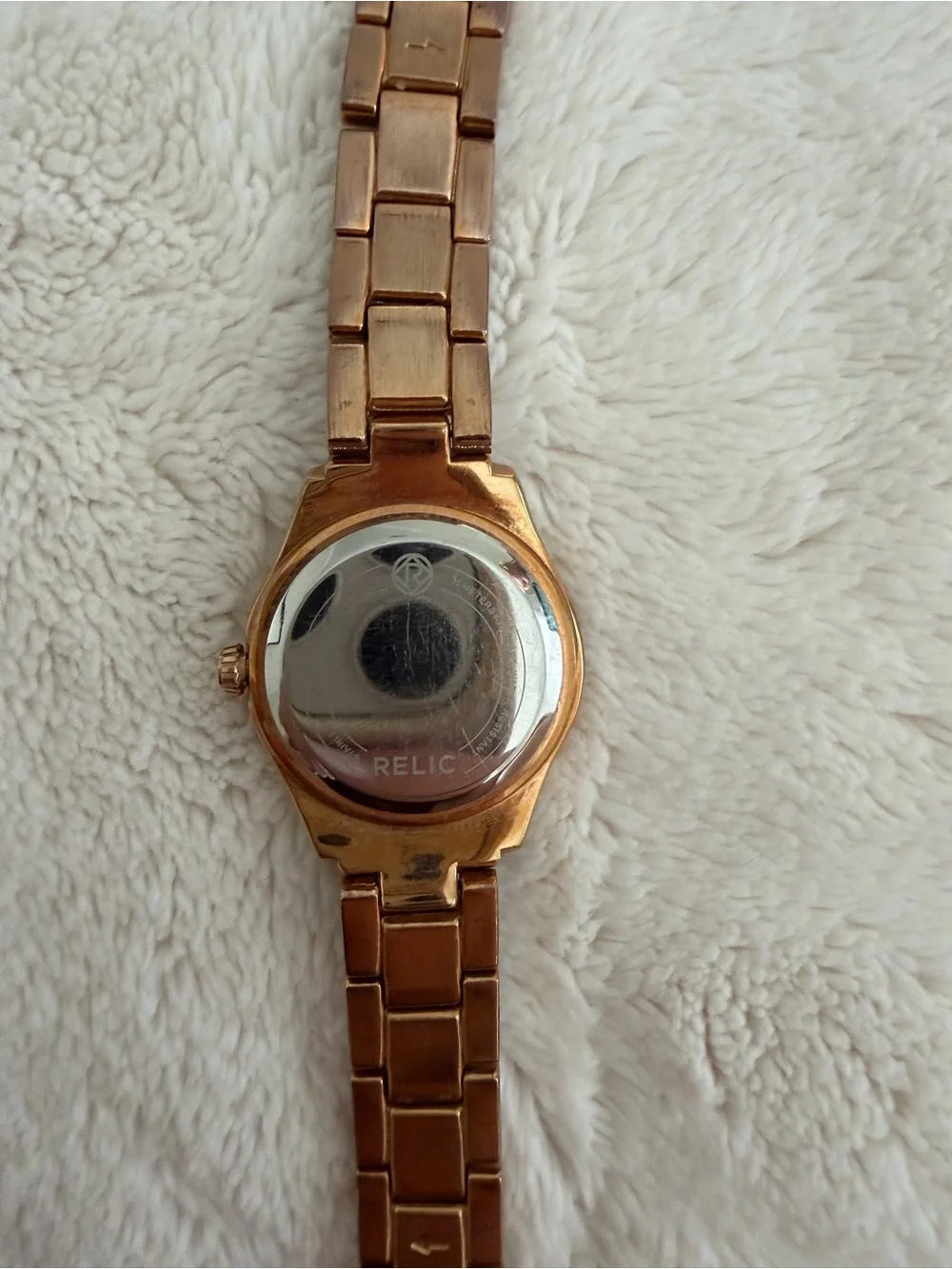 Relic Rose Gold Tone Crystal Bracelet Watch